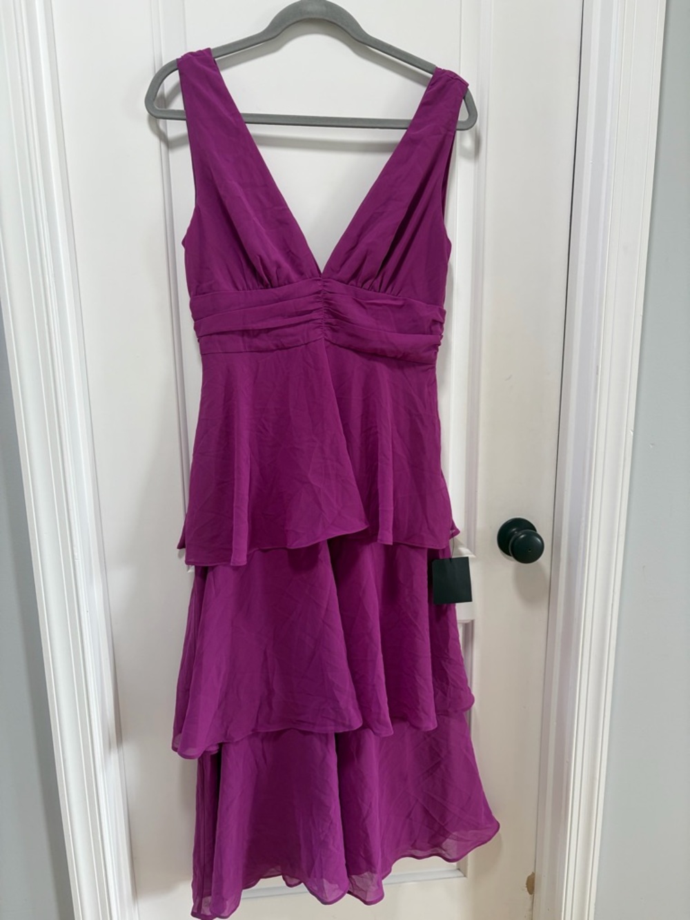 Lulus Celebration Time NWT size Medium Purple Sleeveless Tiered Midi Dress - Picture 3 of 12